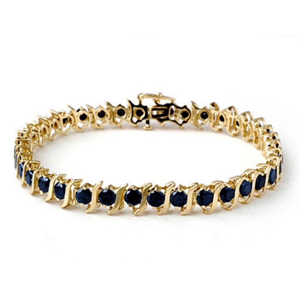 7.0 ctw VS Certified Black Diamond Bracelet 10k Yellow Gold